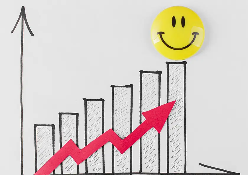 gráfico mostrando o aumento de resultados apos usarem GMN